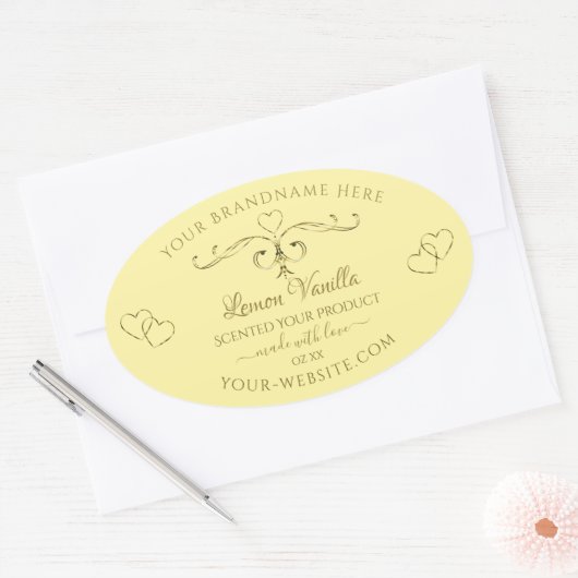 Modernes Gold Verziert auf Cream Product Labels He Ovaler Aufkleber (Umschlag)