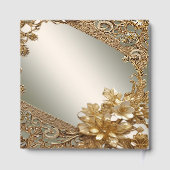 Modernes Gold Verziert Floral Guest Book Gästebuch (Rückseite)