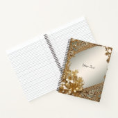 Modernes Gold Verziert Floral Notebook Notizblock (Innenseite)