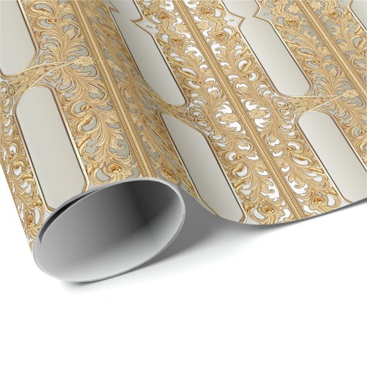 Modernes Gold Verziert Wrapper Geschenkpapier (Rolleneckpunkt)