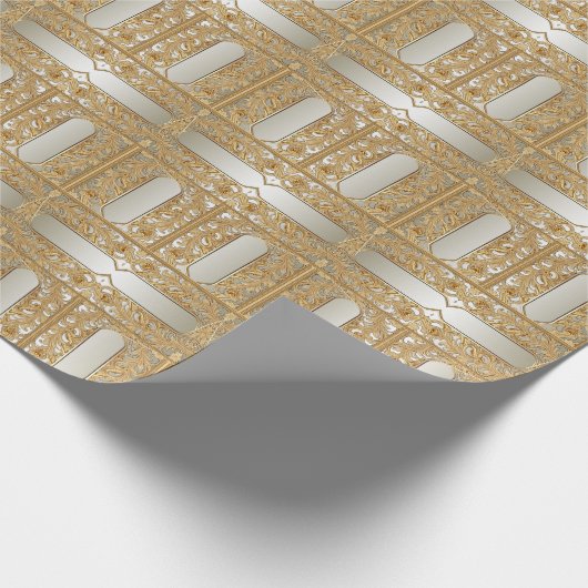 Modernes Gold Verziert Wrapper Geschenkpapier (Ecke)