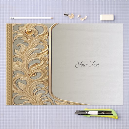 Modernes Gold Verziertes Gewebe Seidenpapier (Handwerk)