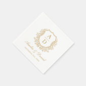 Modernes Gold Wappen Elegante Monogram Wedding Serviette (Ecke)