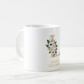 Modernes Gold Watercolor Blume Letter L | Monogram Kaffeetasse (Vorderseite Links)