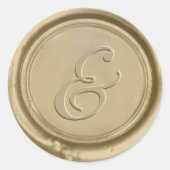 Modernes Gold Wedding Ampersand Wax Siegel Runder Aufkleber (Vorderseite)