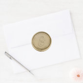 Modernes Gold Wedding Ampersand Wax Siegel Runder Aufkleber (Umschlag)