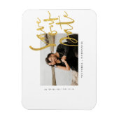 Modernes Gold Wedding Foto Save the Date Magnet (Vertikal)