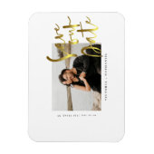 Modernes Gold Wedding Foto speichert das Date Magn Magnet (Vertikal)