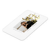 Modernes Gold Wedding Foto speichert das Date Magn Magnet (Linke Seite)