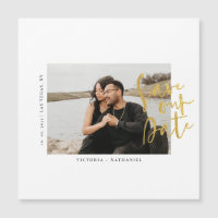 Modernes Gold Wedding Foto speichert das Date Magn