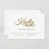 Modernes Gold Wedding RSVP (Vorne/Hinten)
