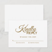Modernes Gold Wedding RSVP Karte (Vorne/Hinten)