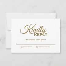 Modernes Gold Wedding RSVP