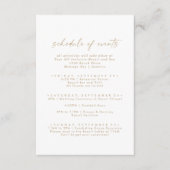 Modernes Gold Wedding Weekend Programm (Vorderseite)