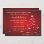 Modernes Gold-Weihnachtsbaum-Dinner Einladung (Vorne/Hinten)