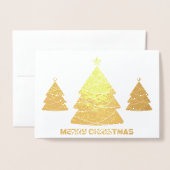 Modernes Gold Weihnachtsbaum Foto Folienkarte (Vorderseite mit Umschlag)