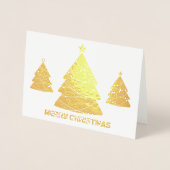 Modernes Gold Weihnachtsbaum Foto Folienkarte (Vorderseite)