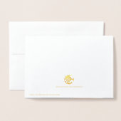 Modernes Gold Weihnachtsbaum Foto Folienkarte (Rückseite mit Umschlag)