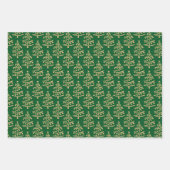 Modernes Gold Weihnachtsbaummuster Geschenkpapier Set (Vorderseite 2)