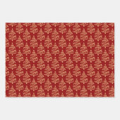 Modernes Gold Weihnachtsbaummuster Geschenkpapier Set (Vorderseite 3)