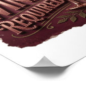 Modernes Gold WEIN ERFORDERLICH Poster (Ecke)