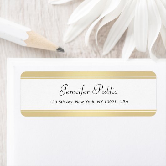 Modernes Gold Weißes handgeschriebenes Skript Eleg (Insitu)