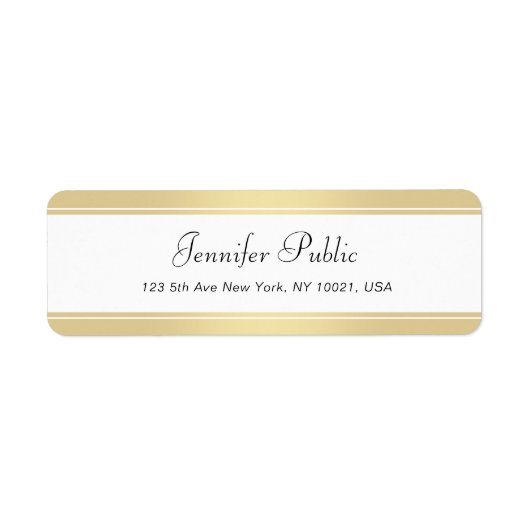 Modernes Gold Weißes handgeschriebenes Skript Eleg (Vorne)