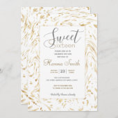 Modernes Gold White Dots Wavy Lines Abstraktes Des Einladung (Vorne/Hinten)