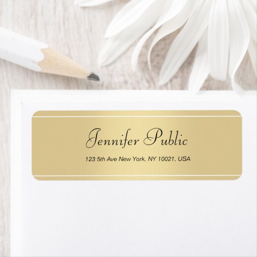 Modernes Gold White Hand Script Einfache Vorlage C (Insitu)