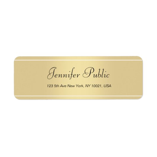 Modernes Gold White Hand Script Einfache Vorlage C (Vorne)