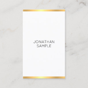 Modernes Gold White Simple Elegant Template Trendy Visitenkarte
