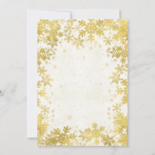 Modernes Gold Winter Wonderland Weihnachts-Party Einladung (Rückseite)