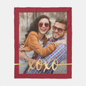 Modernes Gold XOXO Valentinstag Foto Fleecedecke (Vorderseite)