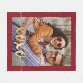 Modernes Gold XOXO Valentinstag Foto Fleecedecke (Vorderseite (Horizontal))