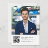 Modernes Golden Black Graduation Party QR Code Fot Einladung (Rückseite)