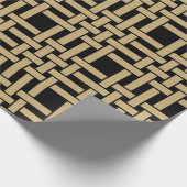 Modernes Golden Brown Basket Weave Muster Geschenkpapier (Ecke)