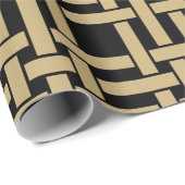 Modernes Golden Brown Basket Weave Muster Geschenkpapier (Rolleneckpunkt)
