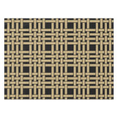 Modernes Golden Brown Basket Weave Muster Tischdecke (Vorderseite (Horizontal))