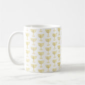 Modernes Golden Menorah Muster Kaffeetasse (Links)