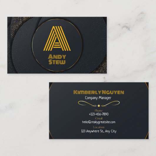 Modernes Golden Minimalistisch Stylish Visitenkarte (Vorne/Hinten)