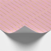 Modernes Golden Pink Shiny Gold Streifen Geschenk Geschenkpapier (Ecke)