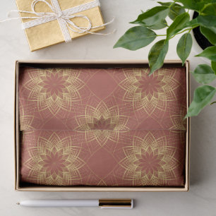 Modernes Golden und Terracotta Mandala Muster Seidenpapier