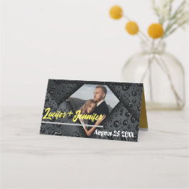 Modernes goldenes Diamant-Hochzeitsmaßgeschneidert Platzkarte