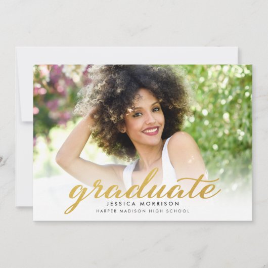 Modernes Goldenes Drehbuch 2023 Abschluss Ankündig Einladung (Vorderseite)