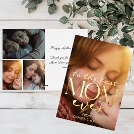 Modernes goldenes Foto für Mutter Folien Feiertagskarte