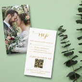 Modernes goldenes Foto uAwg Hochzeit Chic qr Code Begleitkarte
