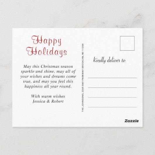 Modernes Goldenes FOTO Weihnachten Gruß Postkarte (Rückseite)