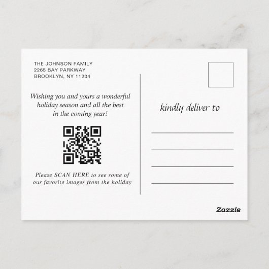 Modernes Goldenes FOTO Weihnachten Gruß Postkarte (Rückseite)