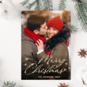 Modernes Goldenes FOTO Weihnachten Gruß Postkarte
