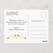 Modernes Goldenes FOTO Weihnachten Gruß Postkarte (Rückseite)